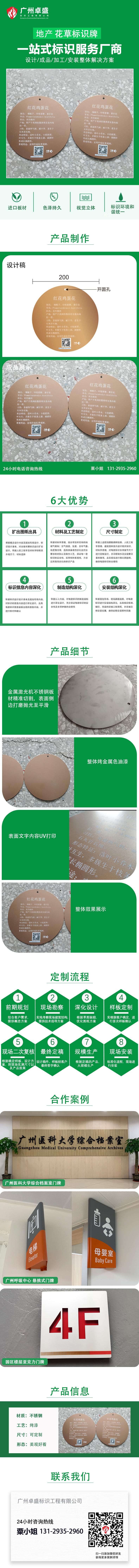 地产 花草标识牌
